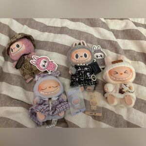 Authentic Labubu Bundle of 4 in Lychee Berry, Sesame Bean, Sisi, and Zizi